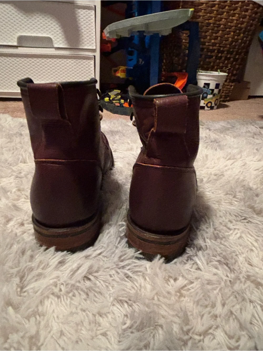 Men's Frye Dark Brown Leather Lace-Up Moc Toe Work Boots